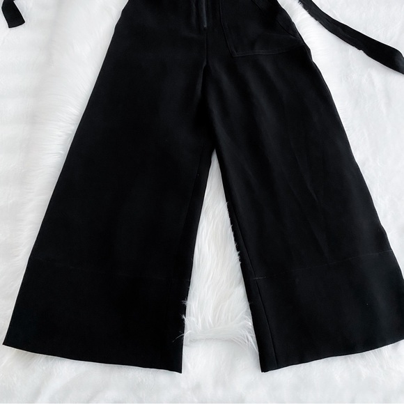 Yigal Azrouel Jumpsuit Front Zip Belted Black Sleeves Wide Leg Women’s 3 - Picture 7 of 12